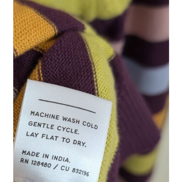 Pact Womens Sweater Classic Fine Knit 100% Organic Cotton Striped Size Small - Picture 10 of 10